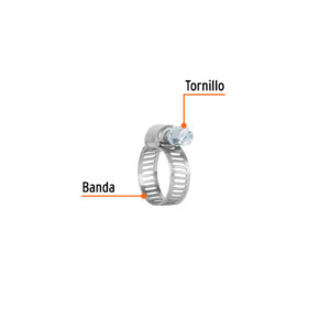 Pack 4 Abrazadera Sin Fin Acero inoxidable 1/2" a 3/4"