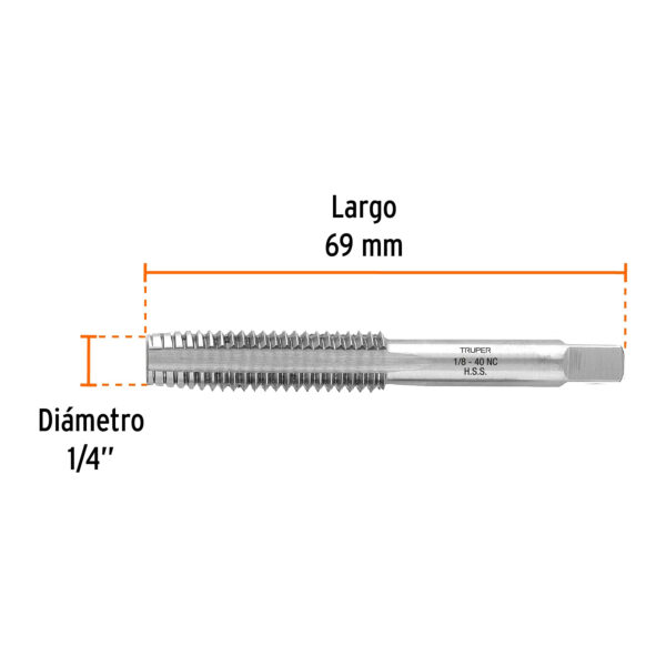 Machuelo semiconico 1/8" Cuerda Estandar Gruesa