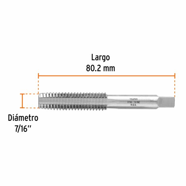 Machuelo semiconico 7/16" Cuerda Estandar Gruesa