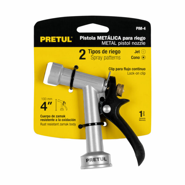 Pistola metalica para riego manguera de 4" Pretul