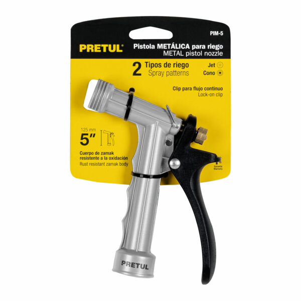 Pistola metalica para riego manguera de 5" Pretul