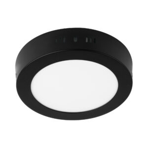 Luminario de LED 6 W redondo tipo plafon luz de dia, negro