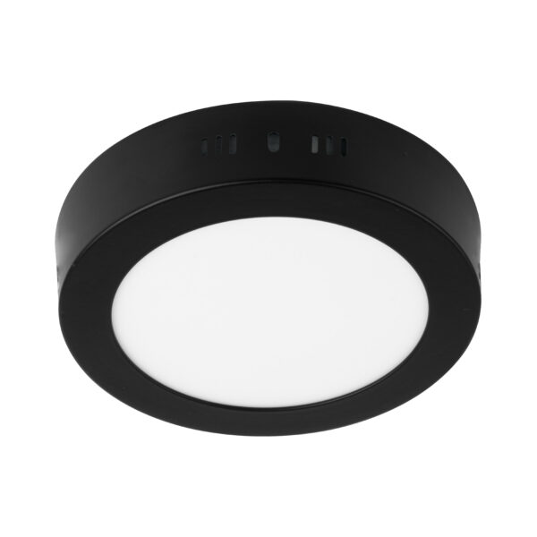 Luminario de LED 6 W redondo tipo plafon luz de dia, negro