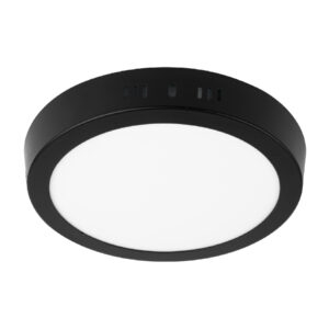 Luminario de LED 12 W redondo tipo plafon luz de dia, negro