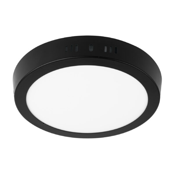 Luminario de LED 12 W redondo tipo plafon luz de dia, negro