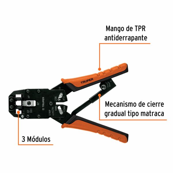 Pinza ponchadora RJ11 RJ12 RJ22 RJ45 Ethernet