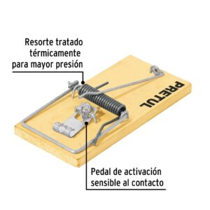 Ratonera 4", madera, bolsa con 2 pzas