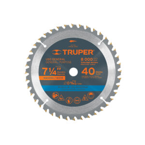 Disco sierra p/madera 7-1/4", 40 dientes, centro 5/8"