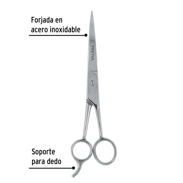 Tijera para estilista con gancho, 7-1/2", Pretul