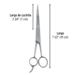 Tijera para estilista con gancho, 7-1/2