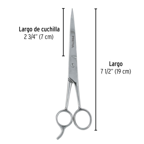 Tijera para estilista con gancho, 7-1/2", Pretul