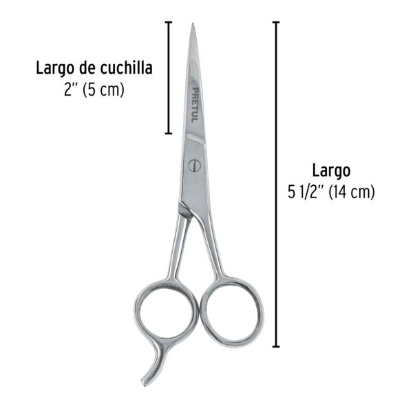 Tijera para estilista con gancho, 5-1/2", Pretul