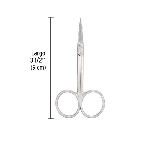 Tijera para manicure 3-1/2', punta curva, Pretul