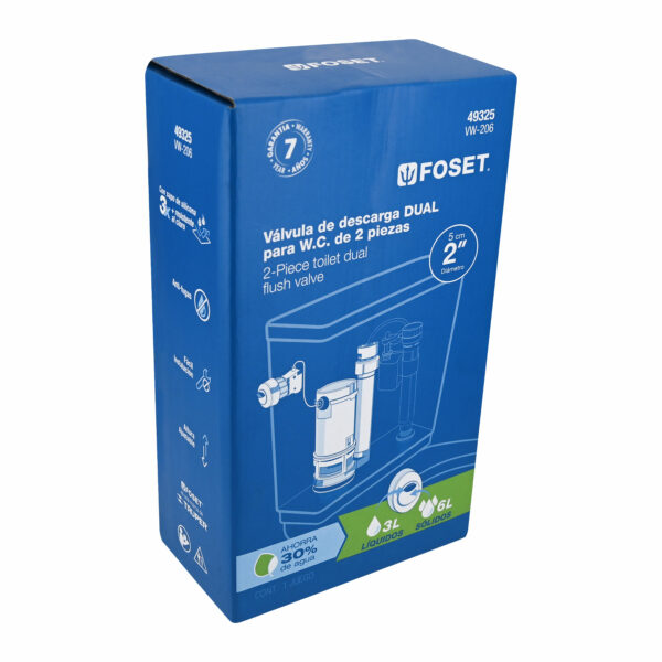 Valvula de descarga sistema dual para tanque bajo