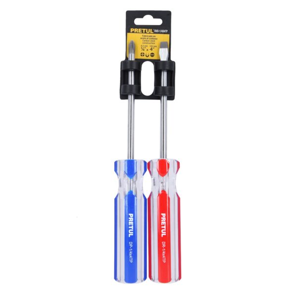 Par de desarmadores de 1/4" mango pvc