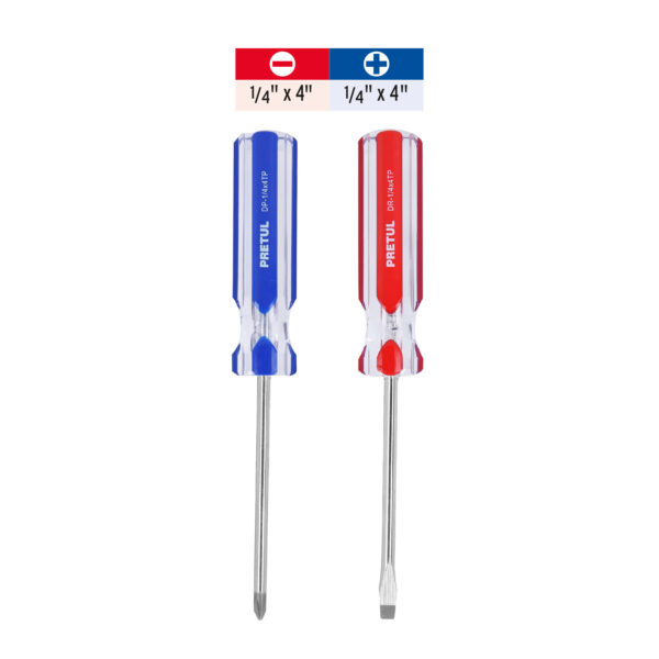 Par de desarmadores de 1/4" mango pvc