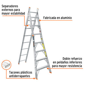 Escalera de combinacion, tipo ll, 15 escalones