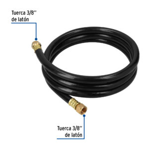 Manguera negra alta presion PVC 3/8" 250psi de 2m