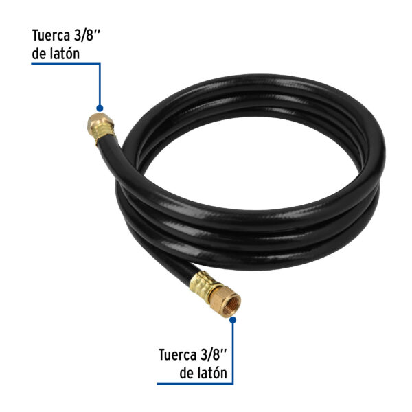 Manguera negra alta presion PVC 3/8" 250psi de 2m