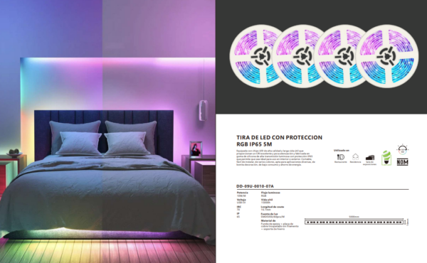 Tira Led RGB Exterior de 5m 5050 con Control Conexion USB