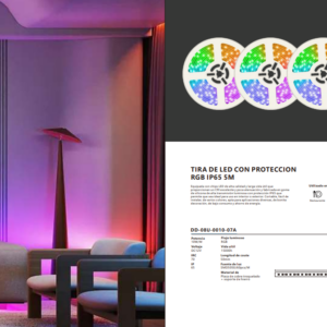 Tira Led RGB de 5m con Driver Eliminador Control 5050