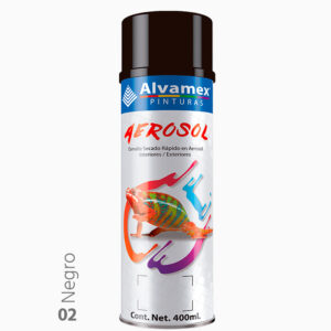 Pintura en aerosol Negro Brillante Alvamex