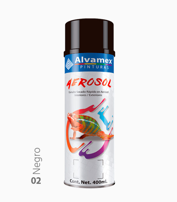 Pintura en aerosol Negro Brillante Alvamex