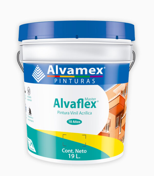 Cubeta Pintura Vinilica AlvaFlex Semimate Blanco 19L