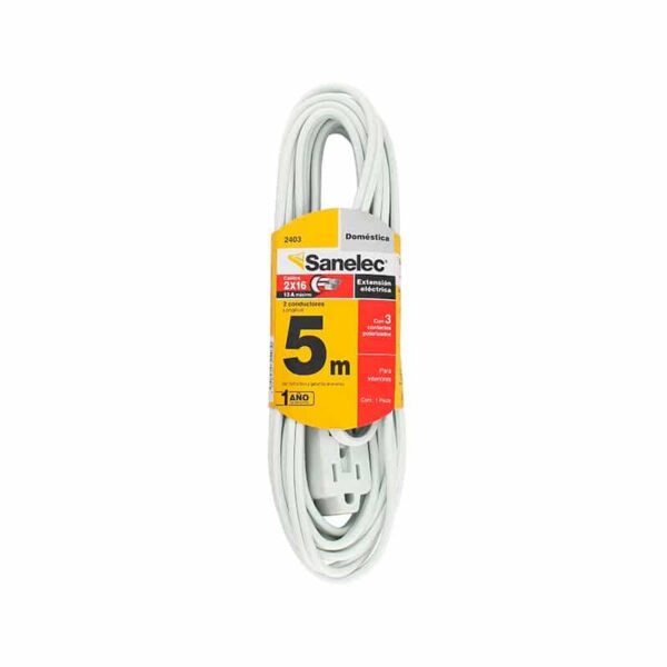 Extension Electrica Domestica 5m Blanca