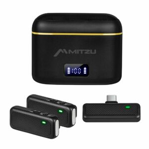 Set de 2 micrófonos de solapa lavalier Recargables USB Tipo C