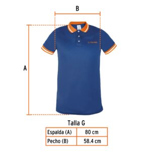 Playera tipo polo, dry fit, azul, para caballero, talla G