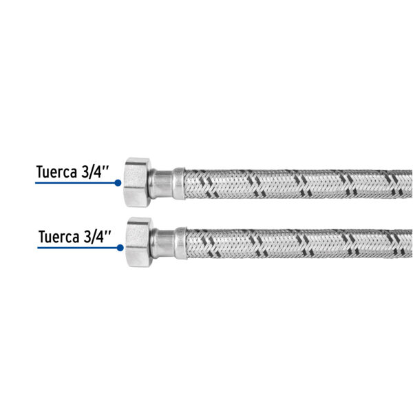 Manguera de hule, 3/4", 80 cm, acero, usos generales