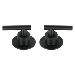 Juego de 2 manerales para regadera, palanca, negro, Tubig