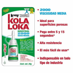 Pegamento Kola Loka Industrial 20grs Viscosidad Media 2000