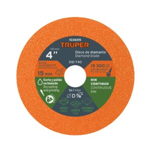 Disco de diamante 4" corte de vidrio Truper