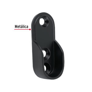 Brida para tubo ovalado de closet Negro Mate