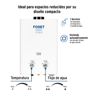 Calentador instantaneo de 5L de 1 servicio gas LP