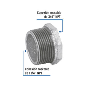Reduccion bushing, acero galvanizado, 1-1/4 x 3/4"
