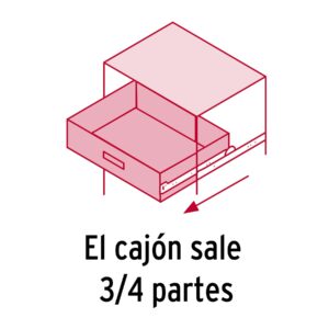 Pack con 2 correderas extensión 3/4 de 30cm para cajón ancho 2.5cm