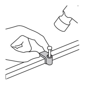 Grapa para cable plano 6x9.5mm blanca bolsa 500 pzas