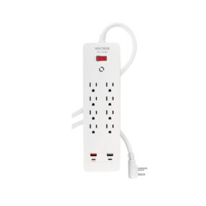 Multicontacto 8 entradas, 2 USB A + 2 USB C, blanco, VOLTECK