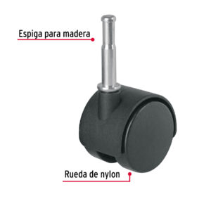 Rodaja tipo yoyo con espiga para Madera 40mm