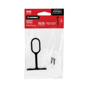 Soporte central para tubo ovalado de closet Negro Mate