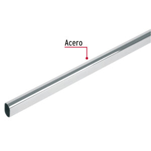 Tubo ovalado cromado para closet de 3m dimetro 1"