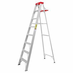 Escalera de tijera 150kg 7 Escalones Altura 2.4m Alcance 3.7m Reforzada