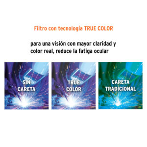 Careta electronica p/soldar, rayos, sombra 9 a 13, PRETUL