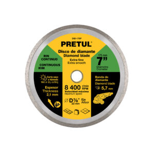 Disco de diamante, rin continuo, 7", Pretul