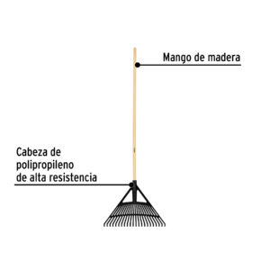 Escoba de polipropileno con 22 dientes, Pretul