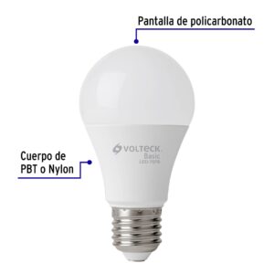 Foco Lampara LED 10w luz de dia Volteck Basic