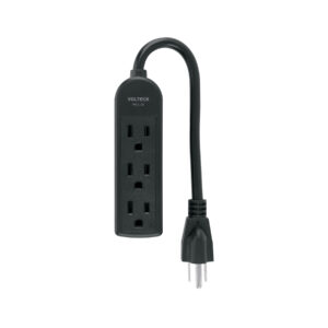 Multicontacto domestico 3 entradas, negro VOLTECK